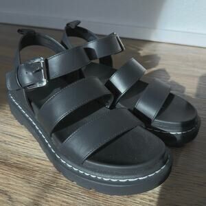 Wild Fable Thalia Lug Slide Sandals Chunky Heel Buckle Strap 90s Revival Sz: 8.5